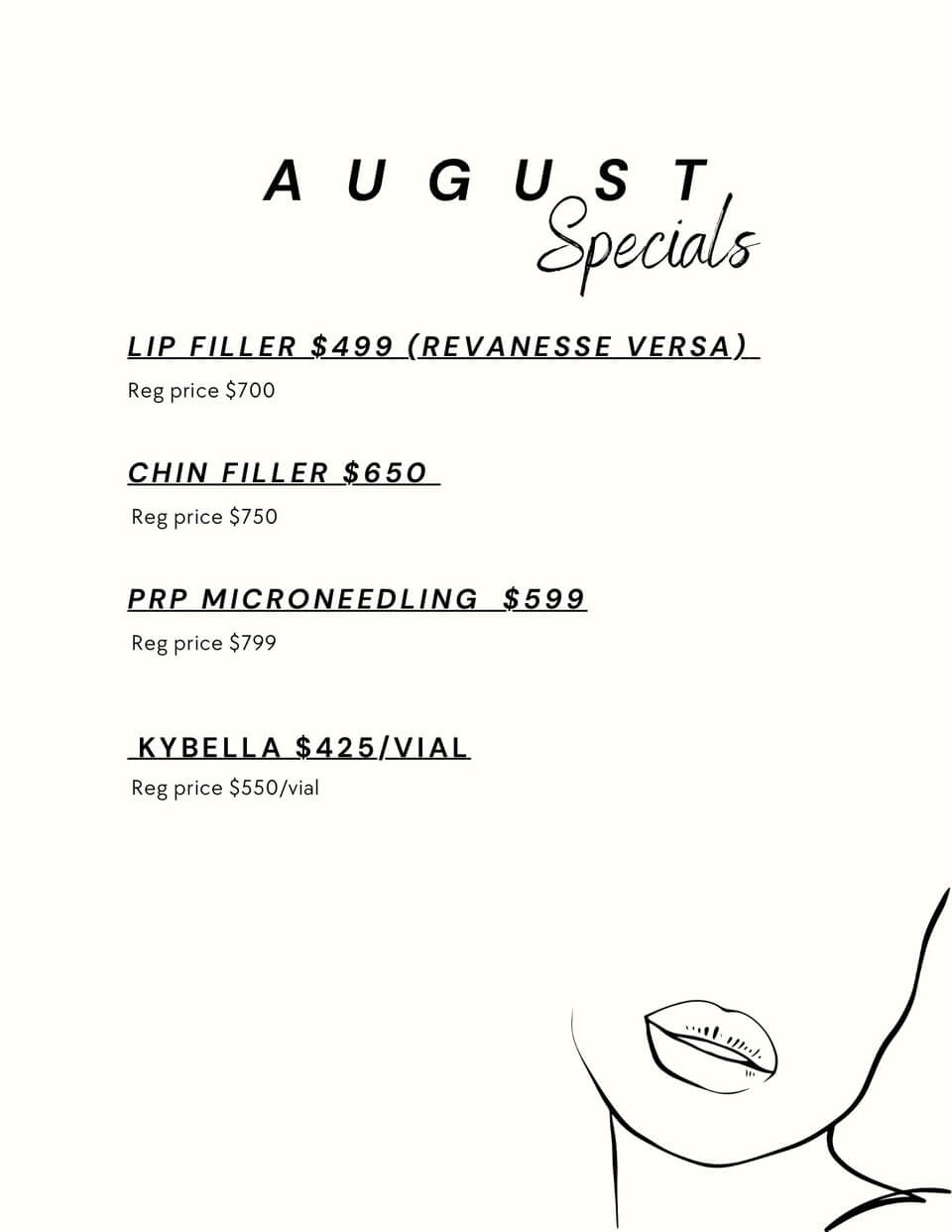 August Specials - SkinFX Medical Spa